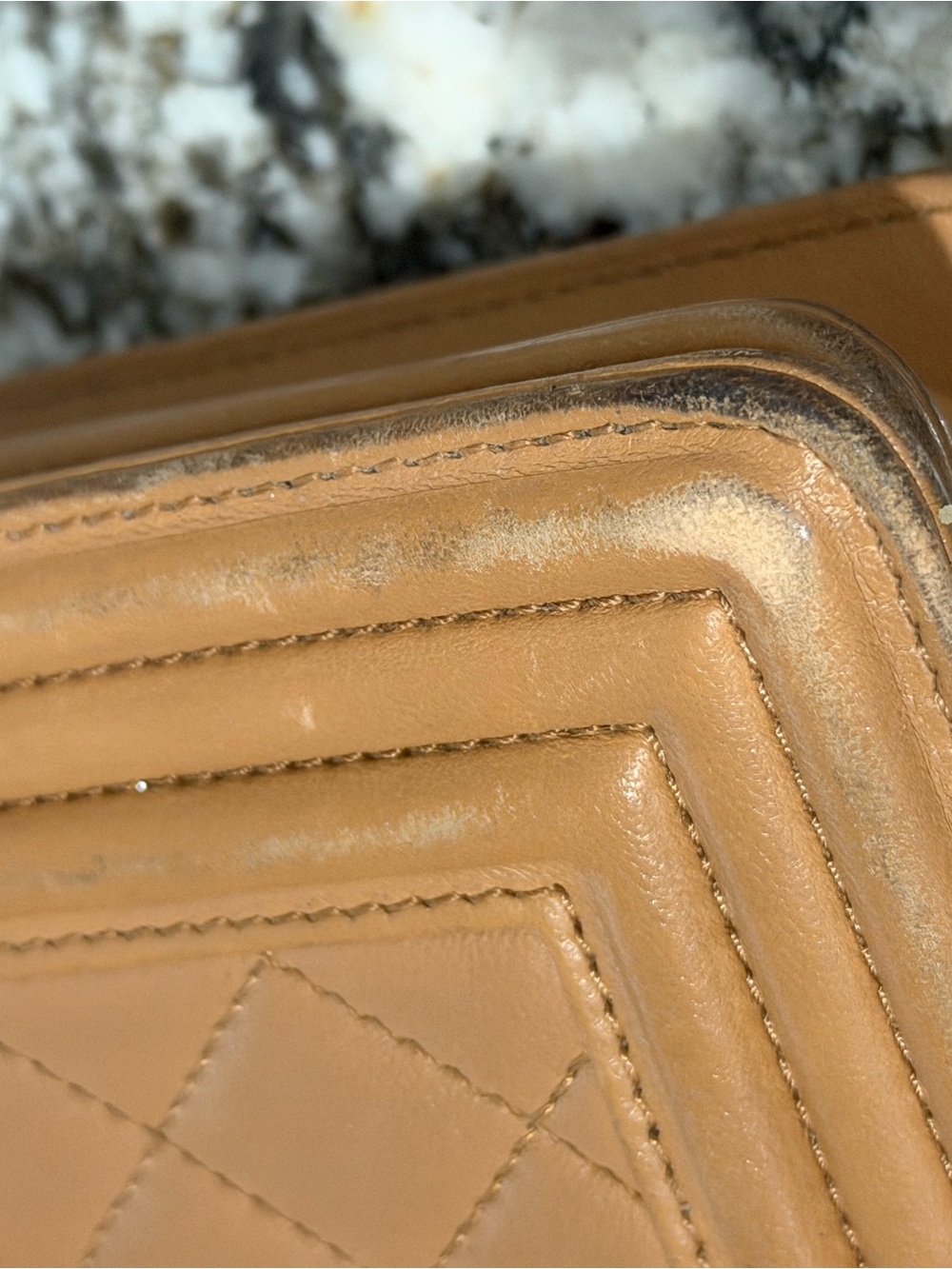 CHANEL Medium Boy Bag Quilted Leather Shoulder Bag in Tan with Gold Hardware - Picture 3 of 14